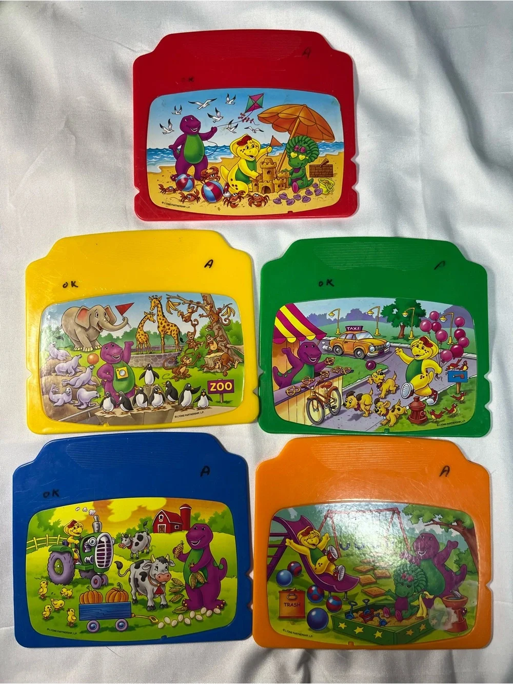 Vintage 2002 Barney Interactive Educational Laptop Learning Toy w/ 5 Discs Works